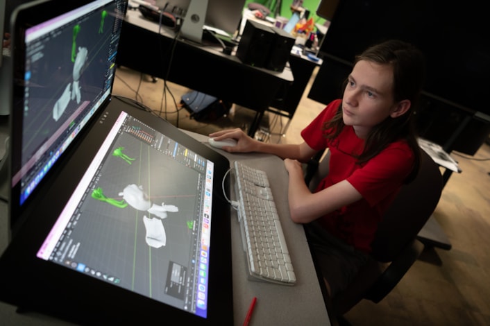 animation student using computer 