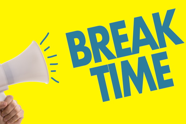 megaphone with break time announcement