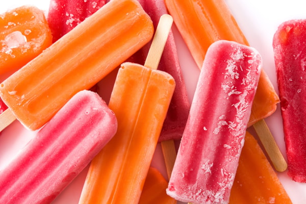 orange and red popsicles