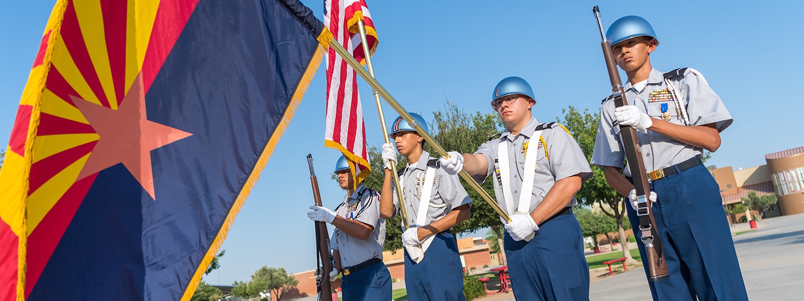 JROTC Cadets perform drill