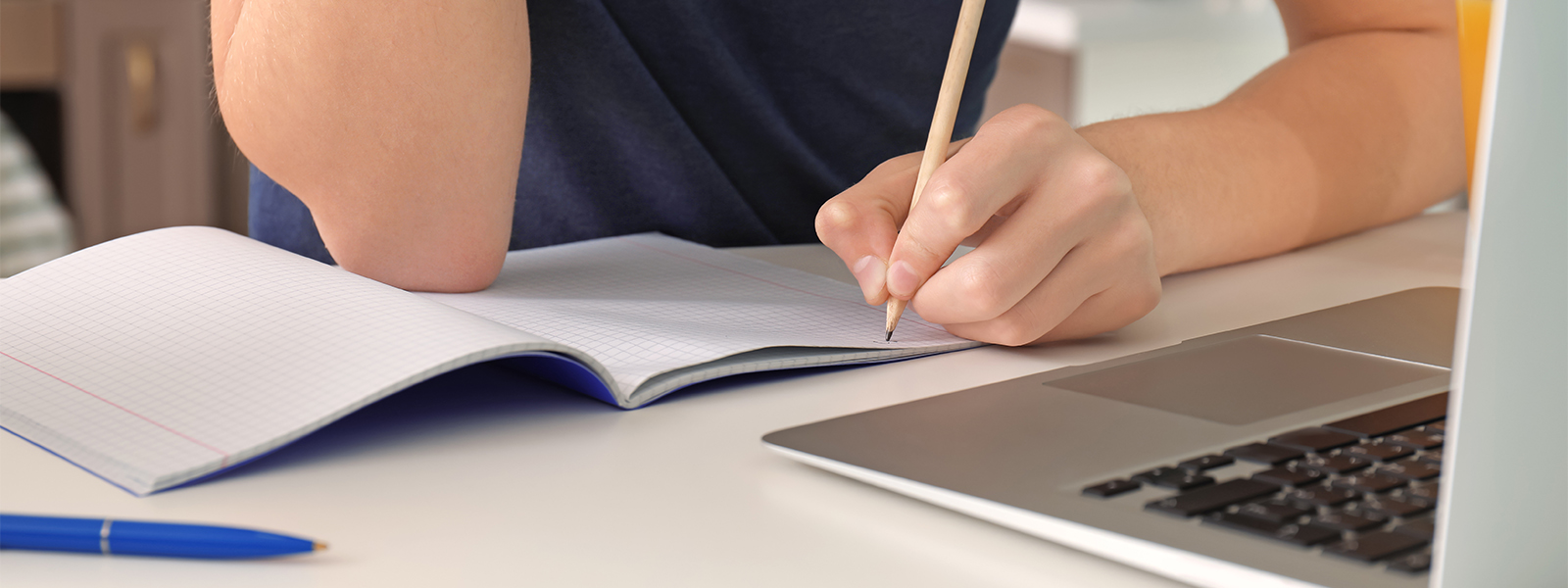 student working on class assignment