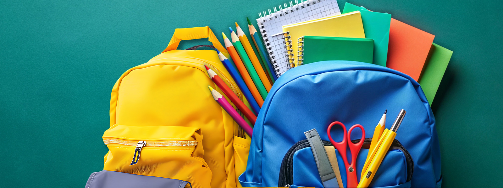 backpacks full of school supplies