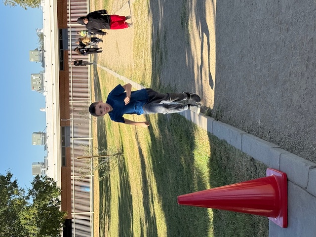 A student running