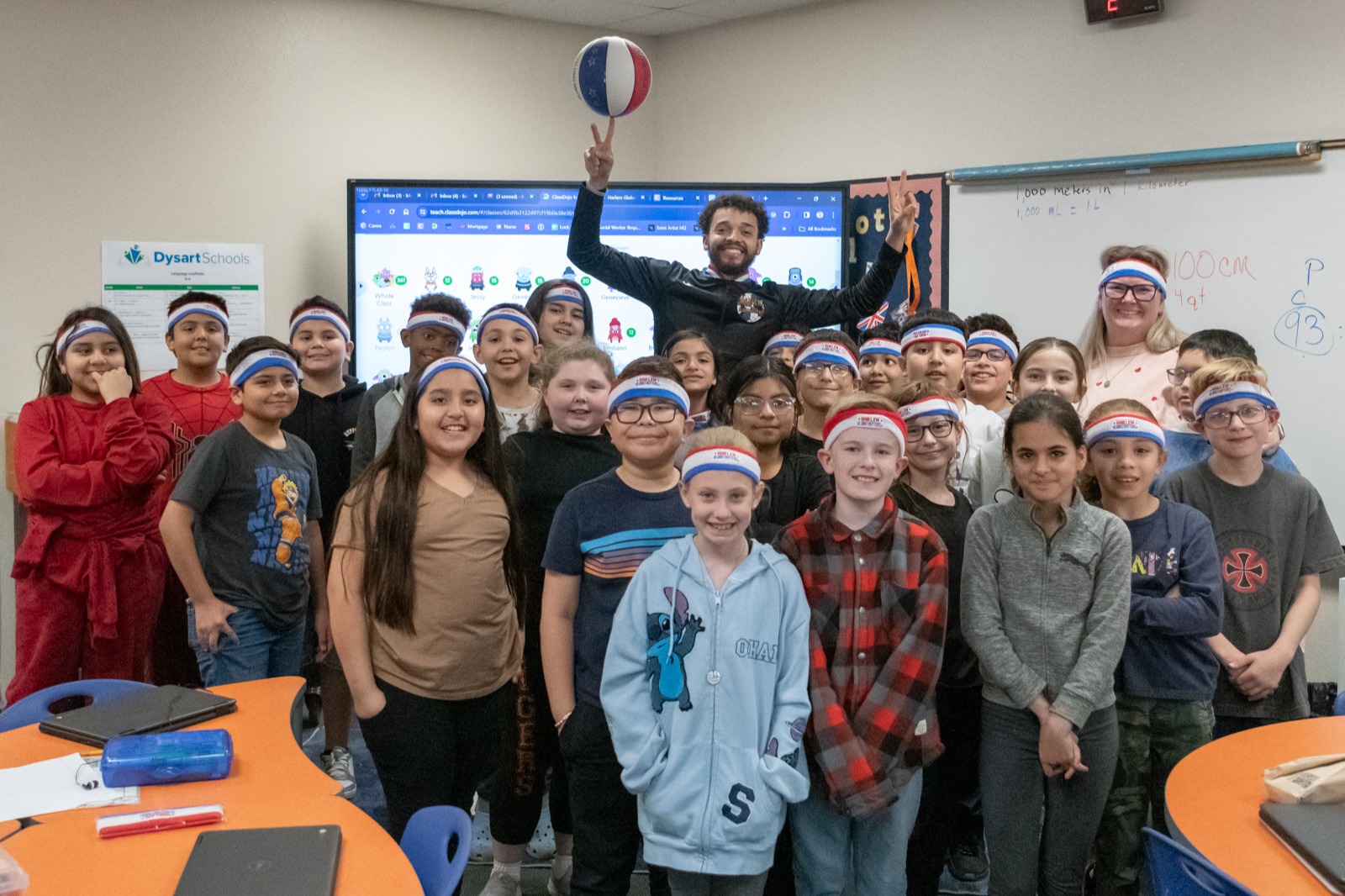 Class with the Harlem Globetrotters
