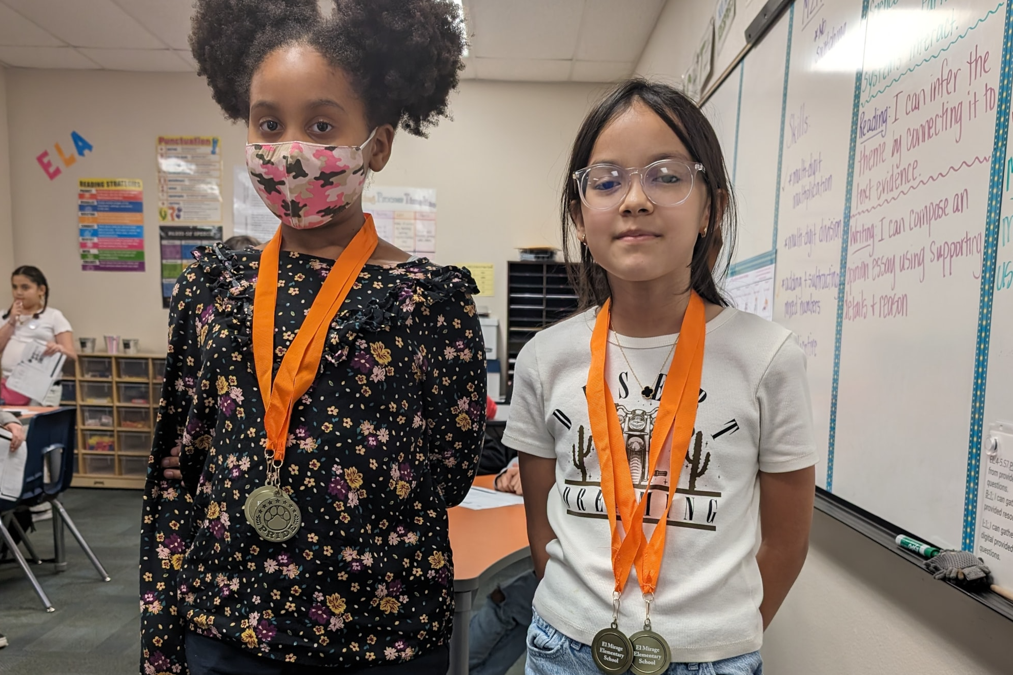 2 students with medals