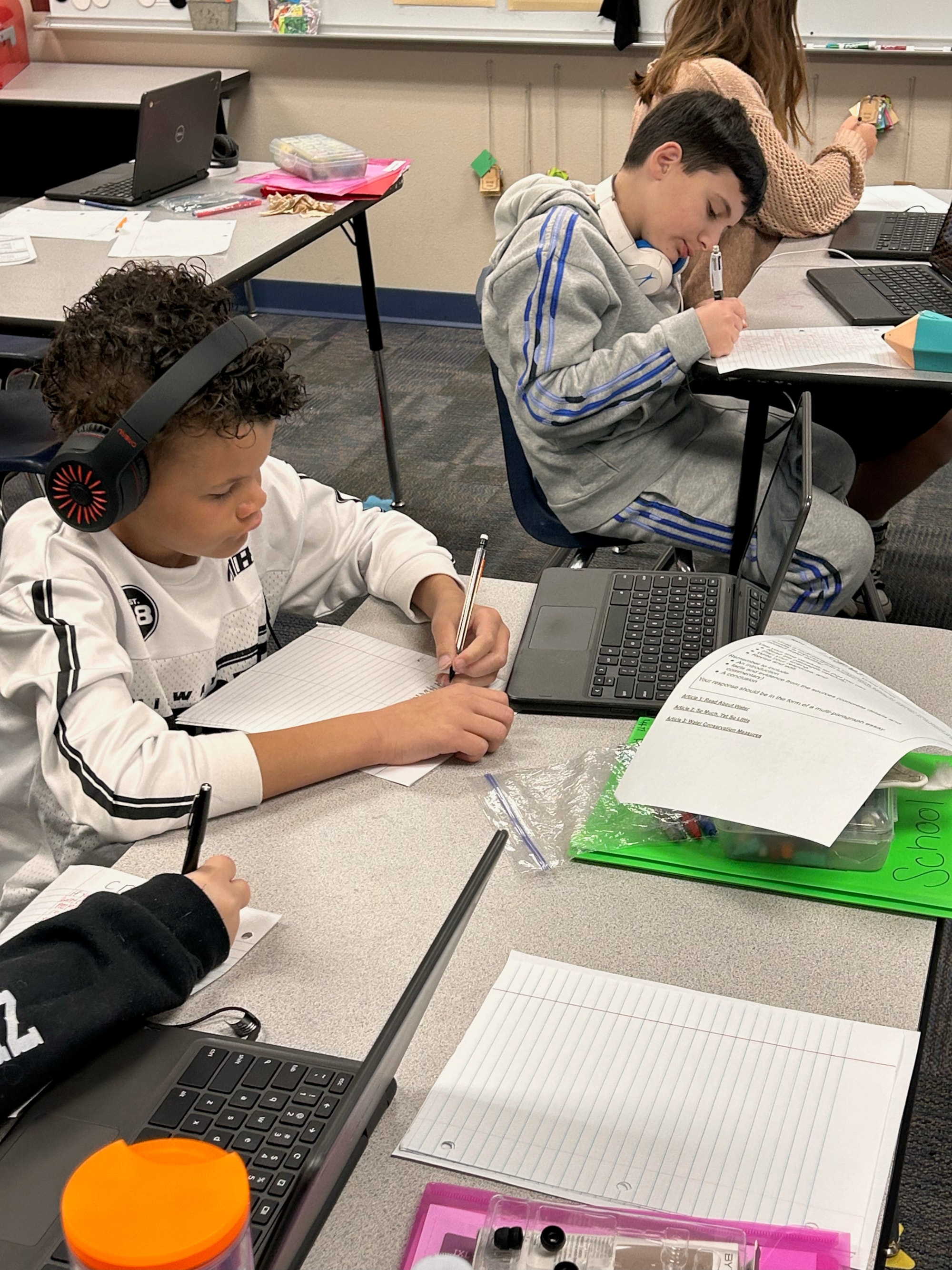 students working on all day write