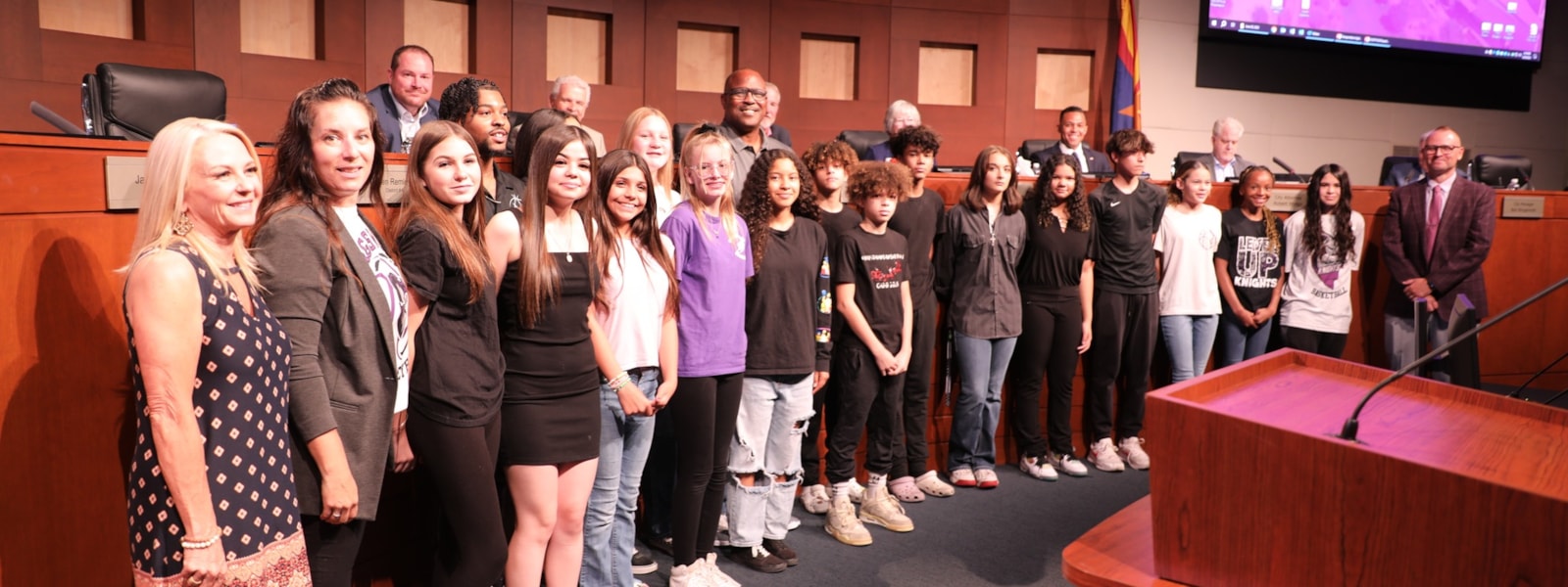 basketball teams at City Hall