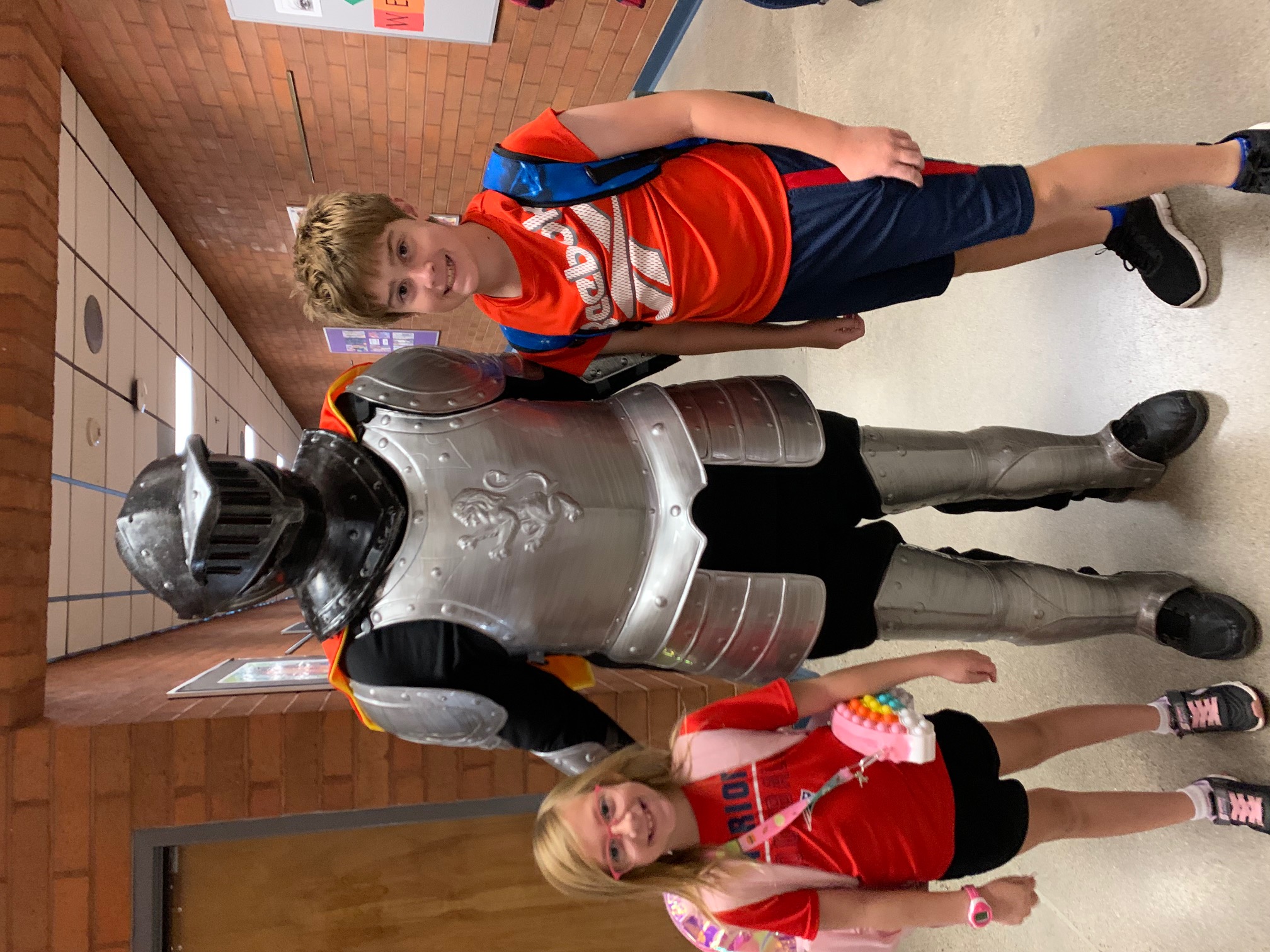 Kingswood's Knight with students