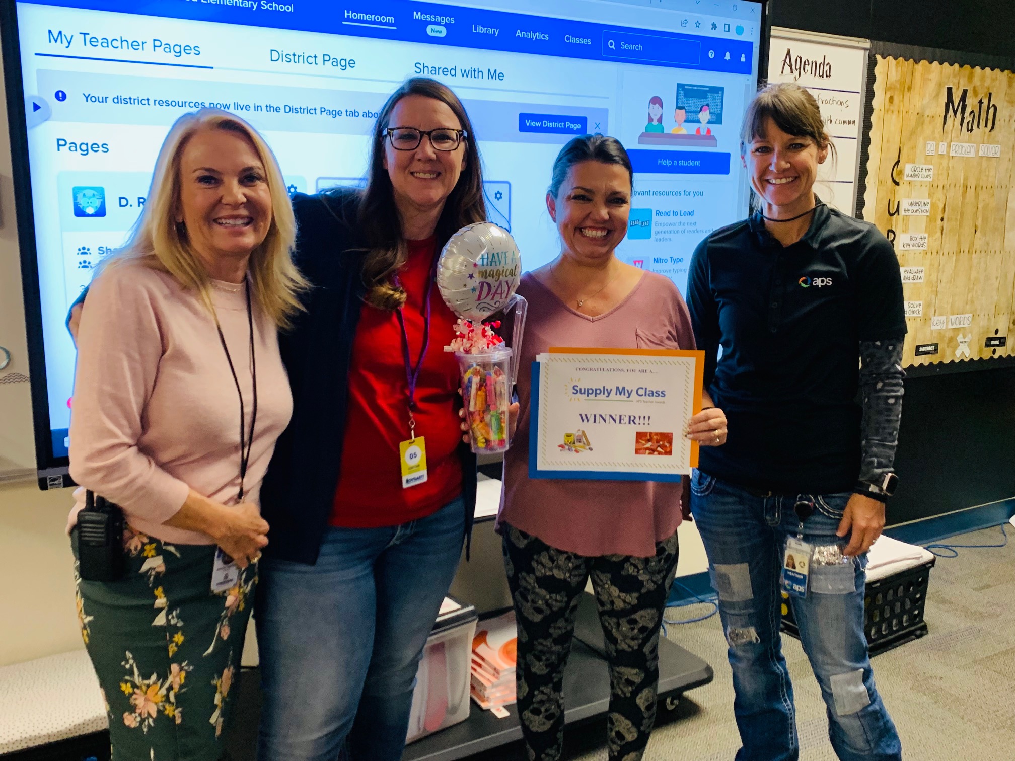 APS representatives with Mrs. Richards