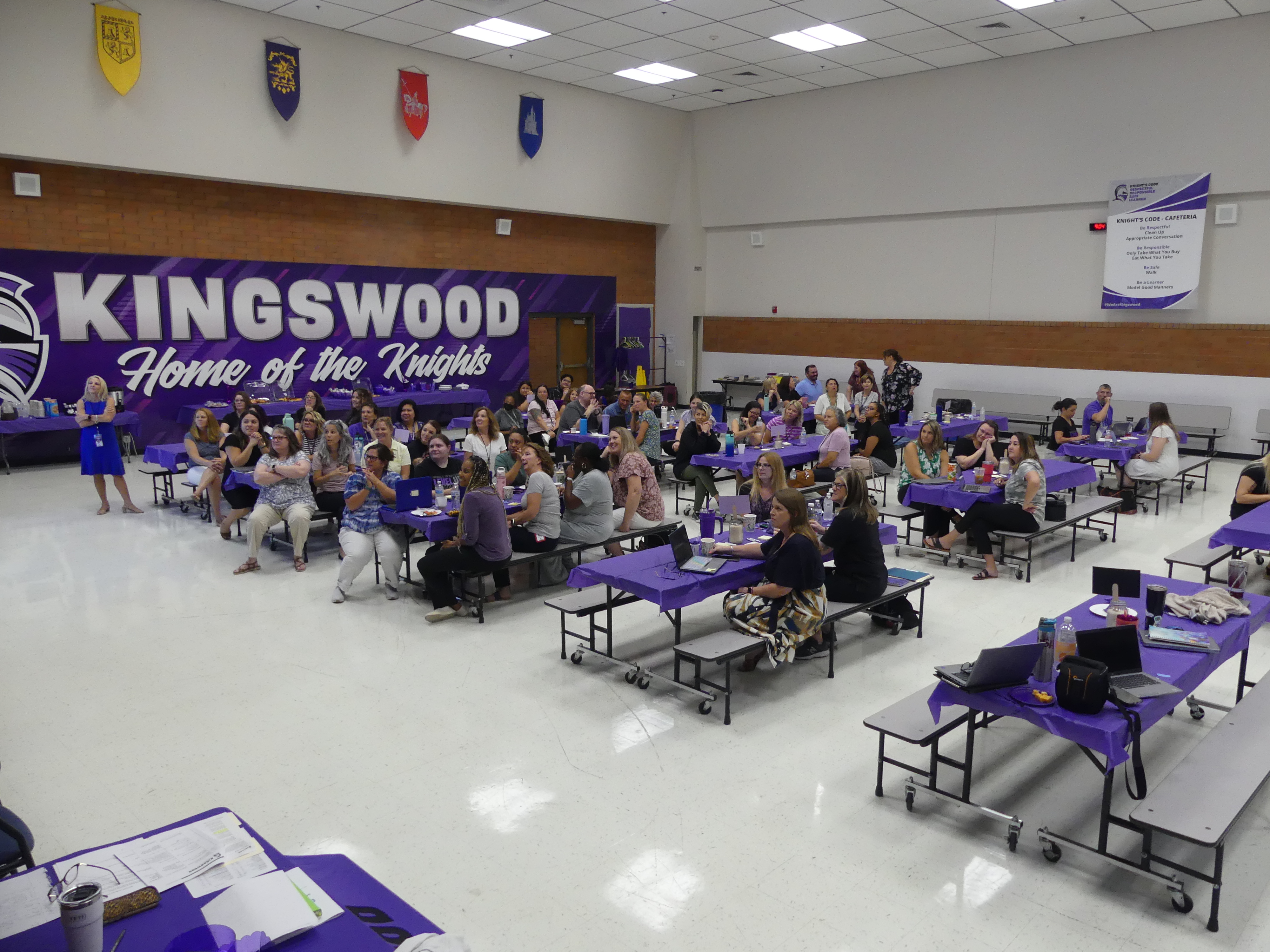 staff at teacher orientation