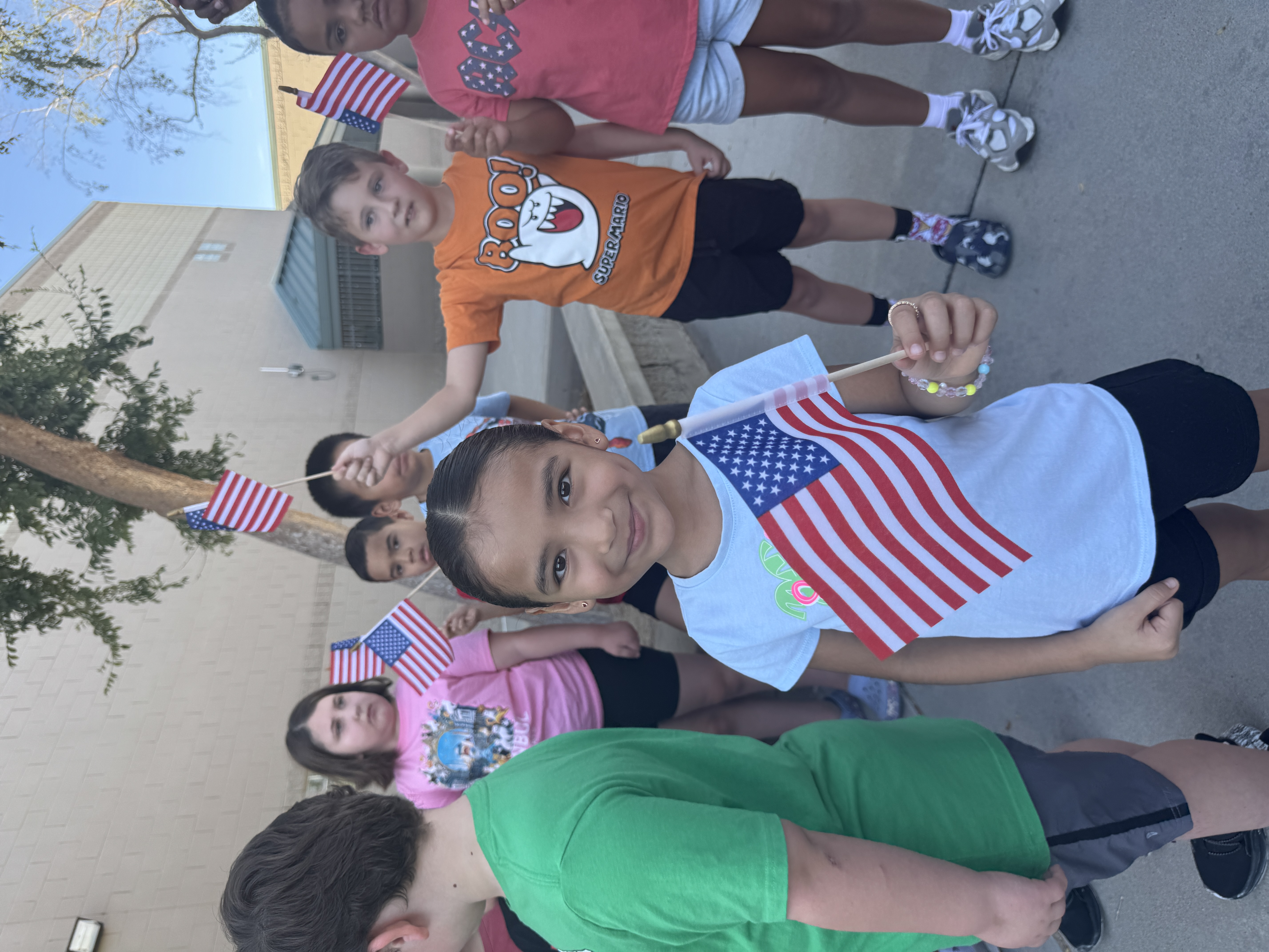 Student at Flag Ceremony