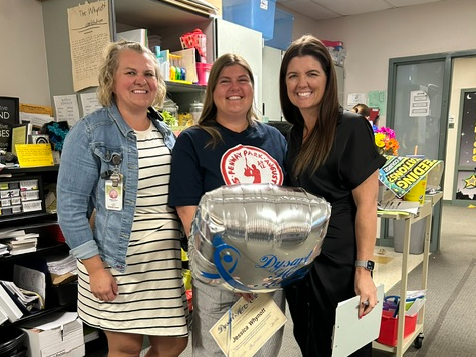 Mrs. Whynott with Hero award