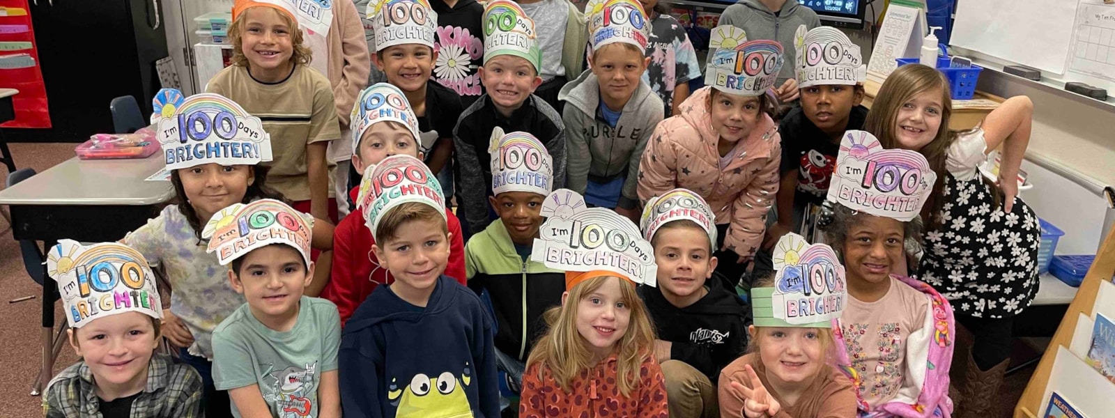 class with 100 Days Brighter hats