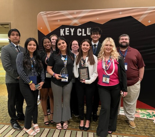 Key Club Students and staff with awards