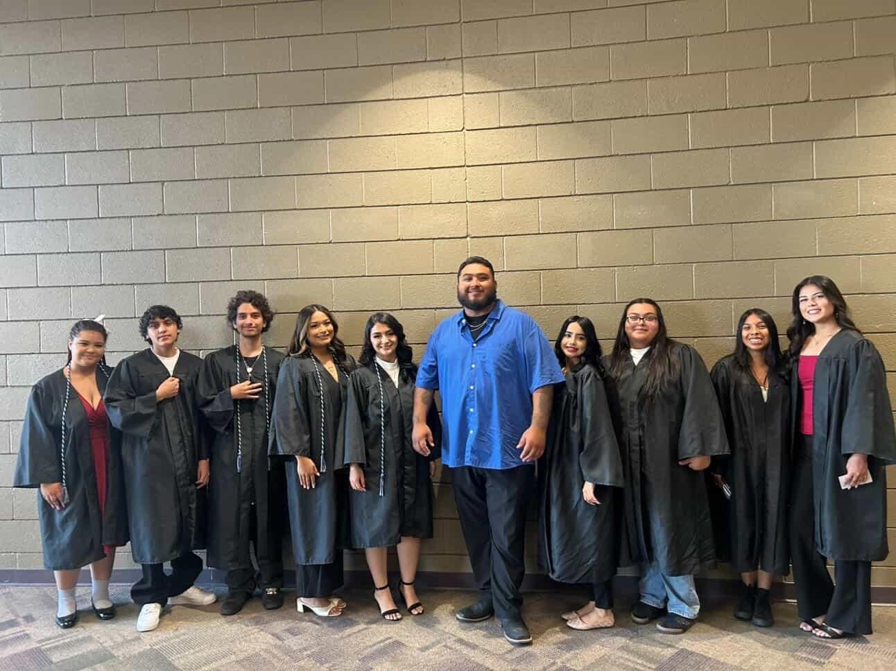 students at graduation